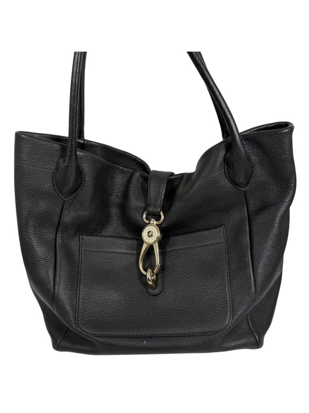 Dooney & Bourke Belvedere Black Logo Lock Shoulder Tote Bag
